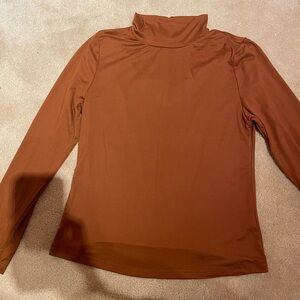 Women's Brown Turtleneck Top